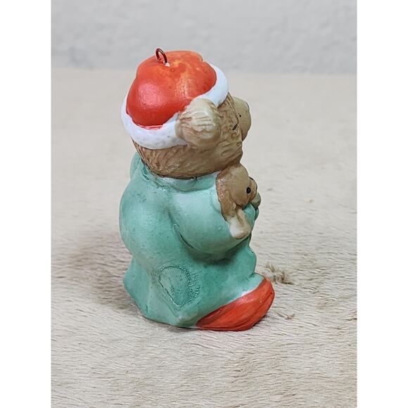Bear Wearing Pjs Holding Teddy Bear 2 1/2" Santa Christmas Ornament Home Decor - Picture 7 of 12